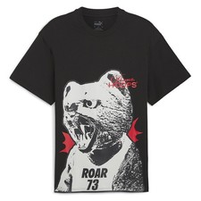 PUMA He Can Hoop Graphic Crew Neck Short Sleeve T-Shirt Mens Black Casual Tops 6