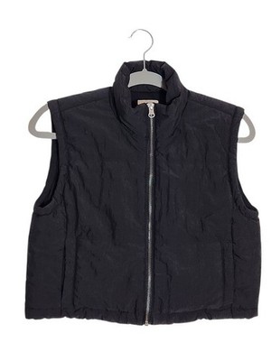 Thread and Supply Black Cropped Puffer Vest Size XS