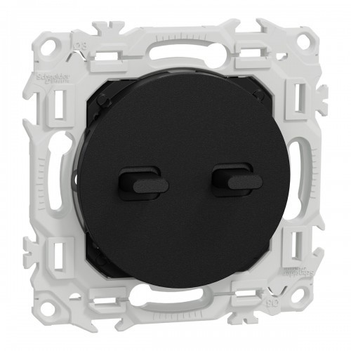 Interrupteur à levier Schneider Odace noir mat d'exception