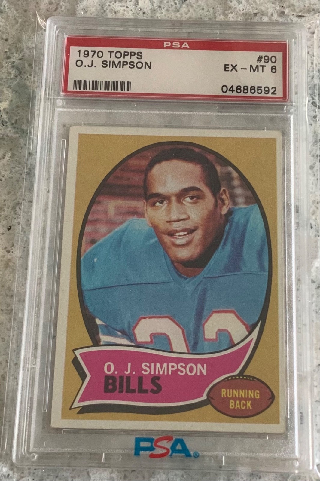 1970 Topps - O.J. Simpson #90 (RC) PSA 6, HOF REGISTRY GREAT!! Nice color