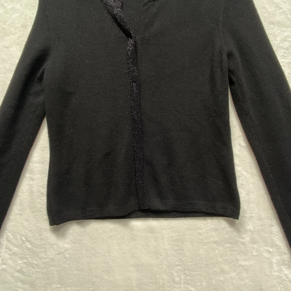 Cárdigan de mujer ISDA & Co negro talla S lana merino botones ocultos manga larga Foto 4 de 4