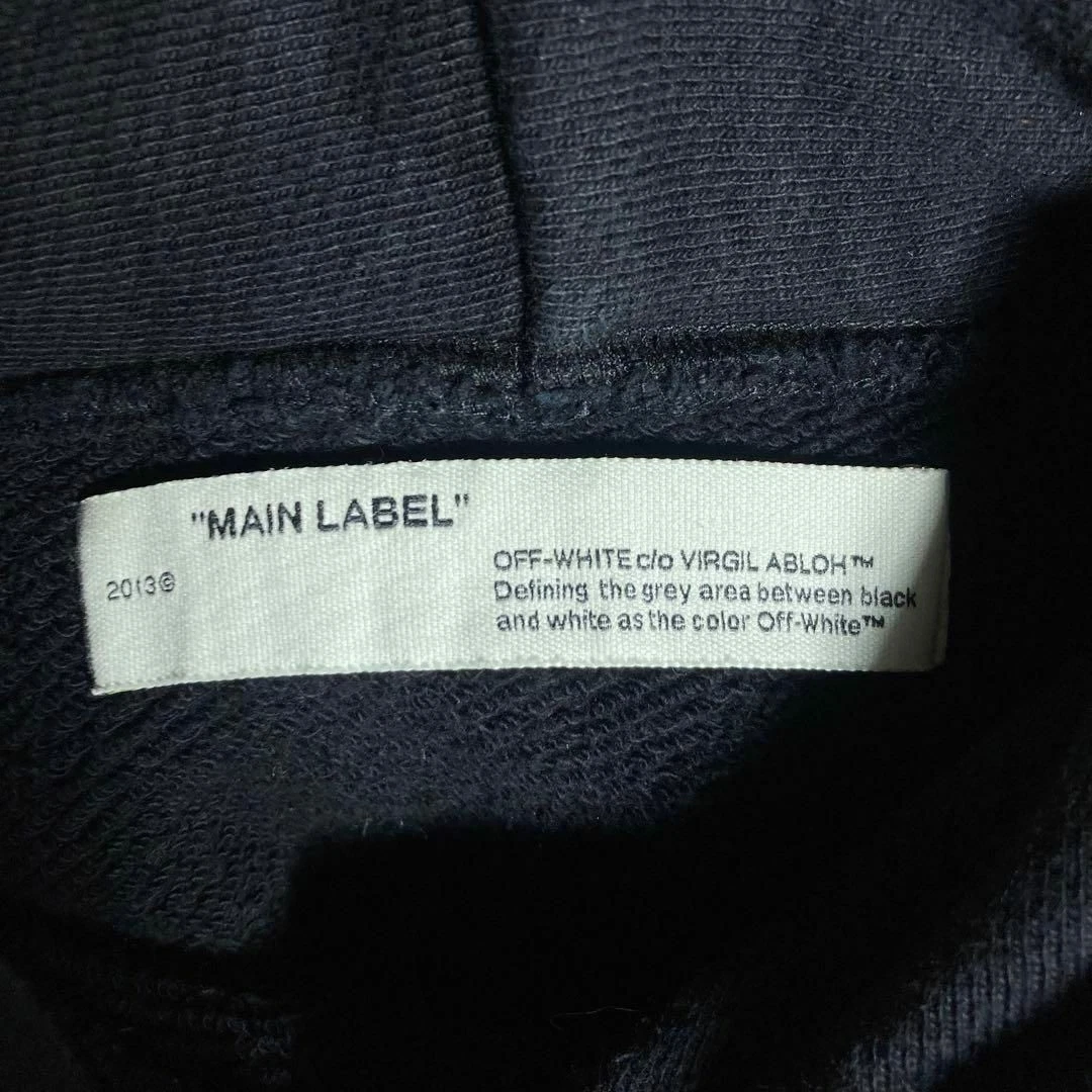 OFF WHITE Rara felpa con cappuccio pullover freccia incrociata bianca off taglia XL