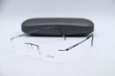NEW SILHOUETTE 5224 40 6057 BLUE GUNMETAL AUTHENTIC FRAMES EYEGLASSES 50-21