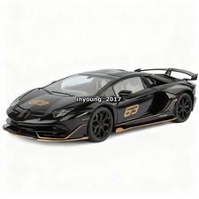 Modellino auto 1/18 Lamborghini Aventador SVJ pressofuso veicolo giocattolo bambini giocattoli nero