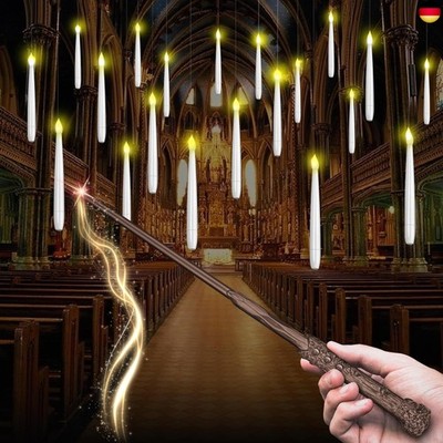 KYWLCO Floating Candles, Flameless LED Candles with Wand Remote Control, Flying