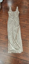 Forever 21 Embellished Sequins Sleeveless Maxi Tank Dress Rose Gold Women's M