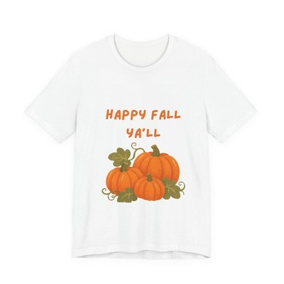 Happy Fall Y'all Pumpkin Design Tee | Fall Pumpkin Shirt