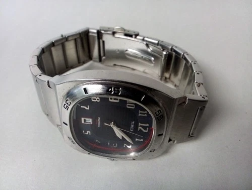 Vintage Timex Indiglo Men's Stainless Steel Wrist Watch