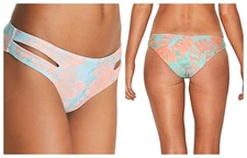 L Space Bikini Swim Bottom Bungalow Palm Pink Green Womens  Large NWT