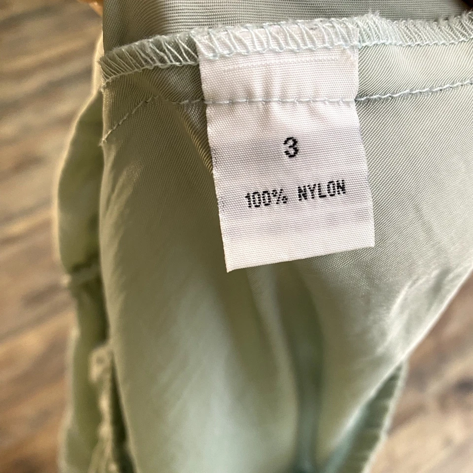 Surrealist Women's Light Blue Draped Embroidered Flower Skirt Sz 3 - Image 3 of 4