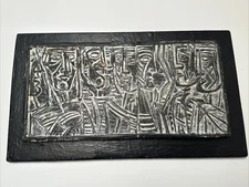 MID CENTURY MODERN SCULPTURE CUBIST CUBISM TIBOR JANKAY LISTED TILE HANGING RARE