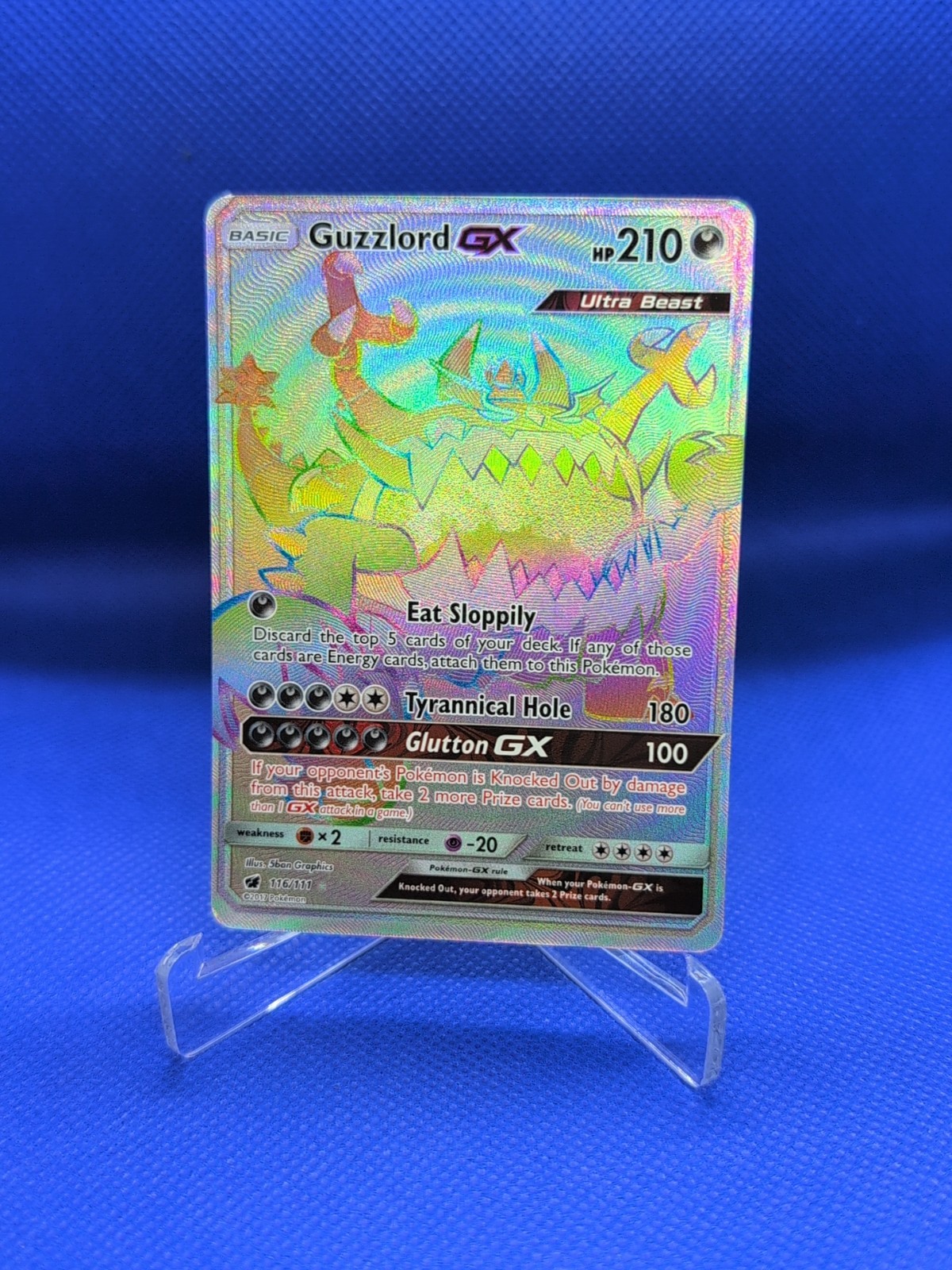 Guzzlord GX 116/111 Secret Rare Holo NM Pokemon SM - Crimson Invasion