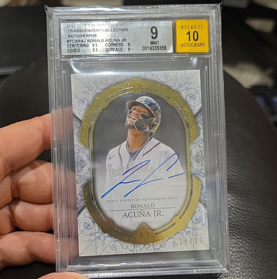 Topps 2024 Transcendent Ronald Acuña Jr Auto /25 BGS 9 Braves #TCA-RAJ