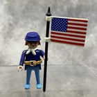 Playmobil Western Civil War Union Soldier & Flag- Vintage