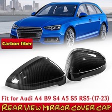 2* Carbon-Optik Spiegelkappen Außenspiegel Für Audi A4 B9 8W S4 mit SideAssist