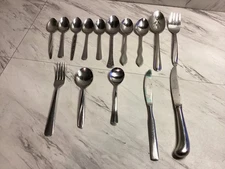 Flatware Silverware 15 Stainless Lot Mixed  Pieces & Sizes.
