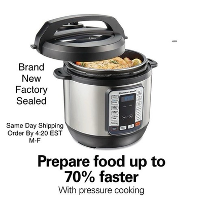 #ad #ad Hamilton Beach QuikCook 8Qt Pressure Cooker Stainless Steel Slow Cook Technology $127.77