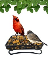 Wildlife and Bird Feeder, Deck and Ground Tray Feeder for Birds, Squirrels, C...
