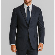 Hugo Boss 38S Bertolucci Cinema 450 Pinstripe Blazer Stretch Wool 2Button Gray