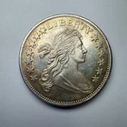 1 oz .999 Fine Silver Liberty Trade Unit Round Flowing Hair Naturally Toned
