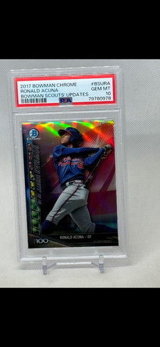 2017 Bowman Chrome Scouts Update #BSURA Ronald Acuna Jr - PSA 10 Gem Mint Braves