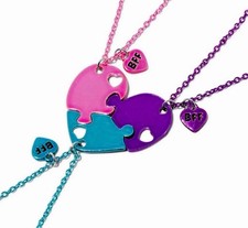 Claire  s Best Friends Heart Puzzle PedantNecklaces - 3 Pack new