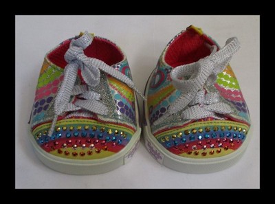 Build A Bear Workshop Twinkle Toes Skechers Tennis Shoes Rainbow Color