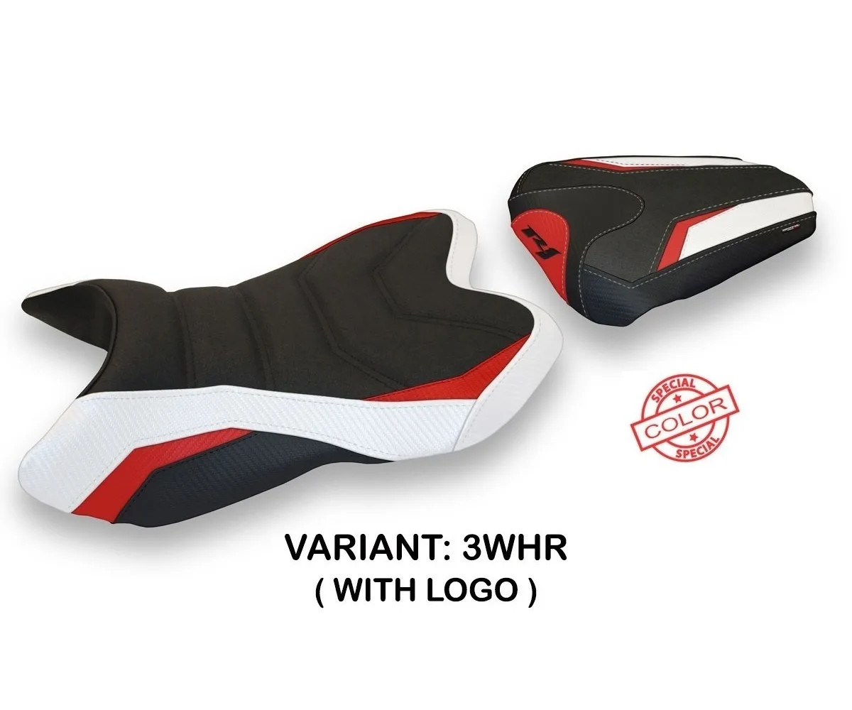 Seat saddle cover Habay SColor Ultragrip White-Red TPZ YAMAHA R1 2007 2008 1Fk