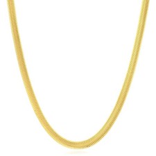 14K Gold 5.3mm Oval Snake Chain Solid Links 16"-20"