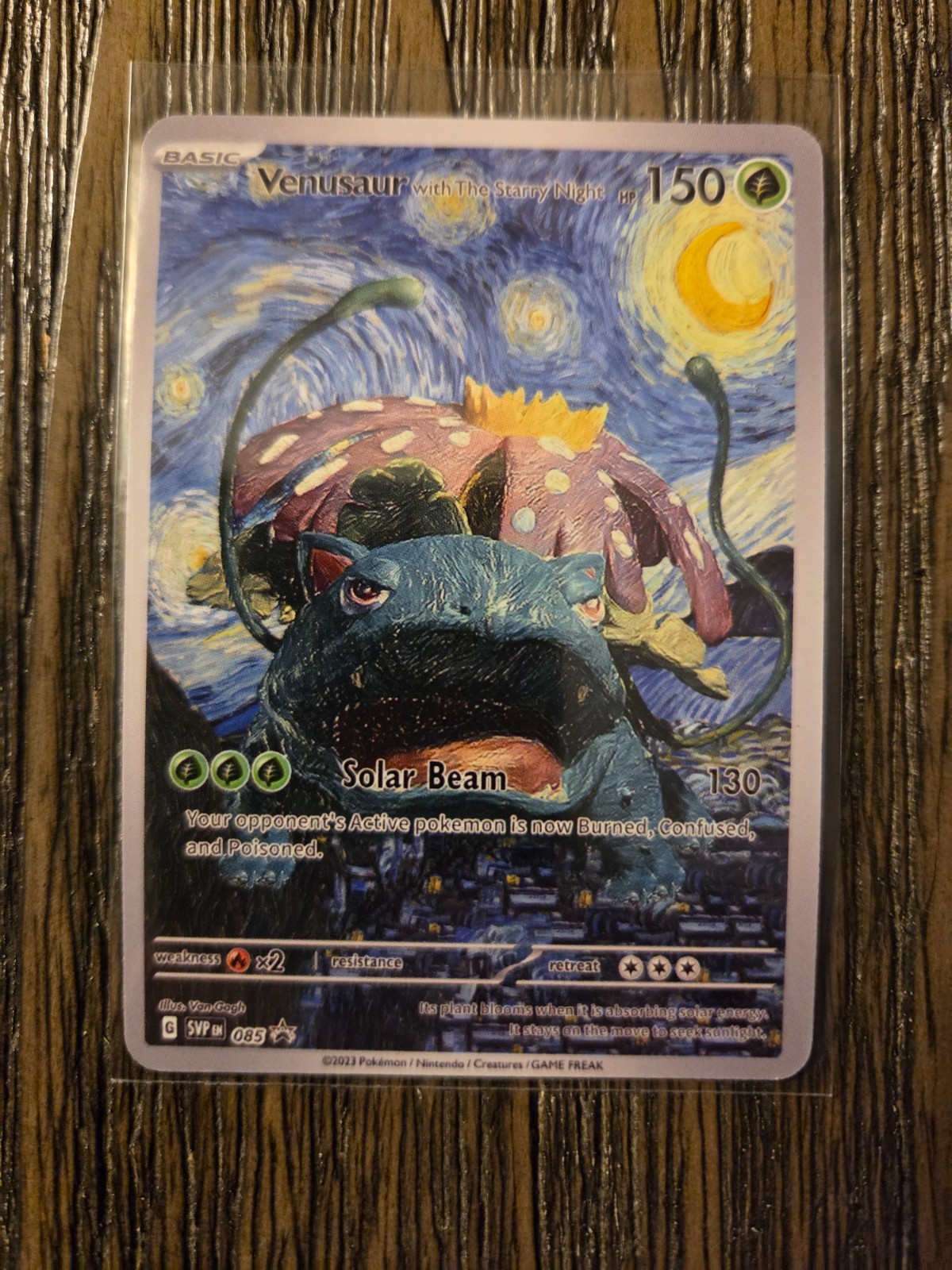Pokemon Venusaur Starry Night Van Gogh Black Star Promo Fan Art Card - 150 HP
