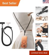Phone Lanyard Crossbody, Adjustable Anti-Theft Neck Strap, Black 2 Tether T...