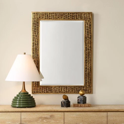 Uttermost 08288 Woven In Time 39.75 X 29.5 inch Antiqued Gold Leaf Mirror - Picture 6 of 6