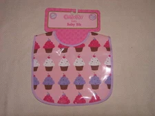 Cutie Pie Cupcakes Birthday Pink Baby Bib Unisex Children 0M+ NWT