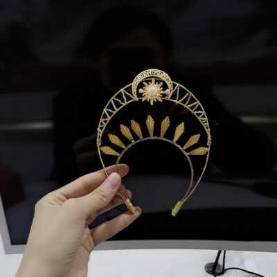 For 1/6 1/4 1/3 BJD Doll Gold Goddess Headwear Headband Accessory