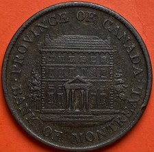 1844 Bank Of Montreal Canada Half Penny PC-1B6 - VF/EF - Lot#4786