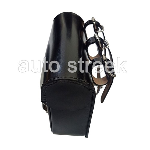 Für Royal Enfield SUPER METEOR 650 Glänzend schwarze Ledertaschen mit Halterung - Bild 4 von 8