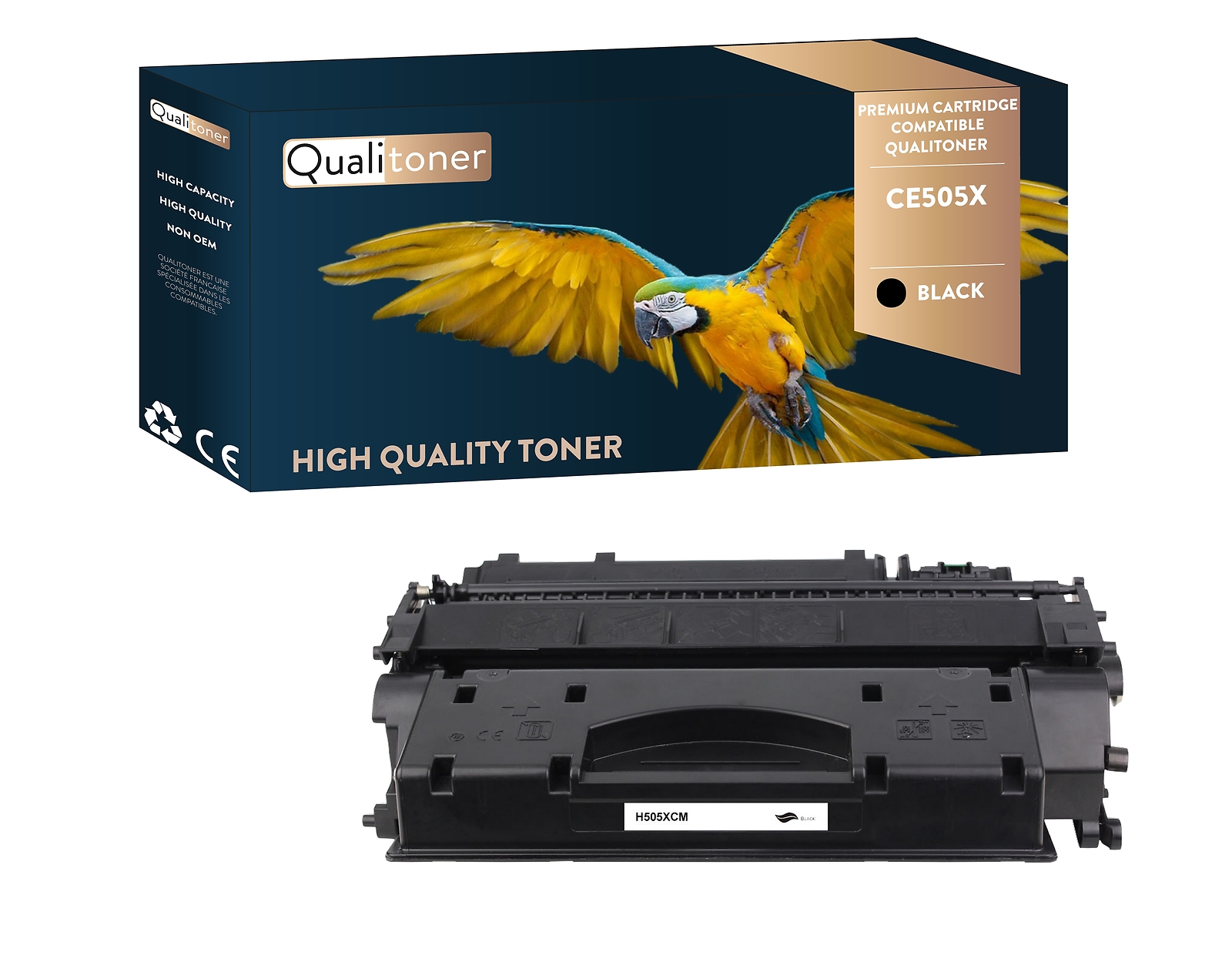 Toner HP CE505X noir Qualitoner pour imprimer de gros volumes au bureau