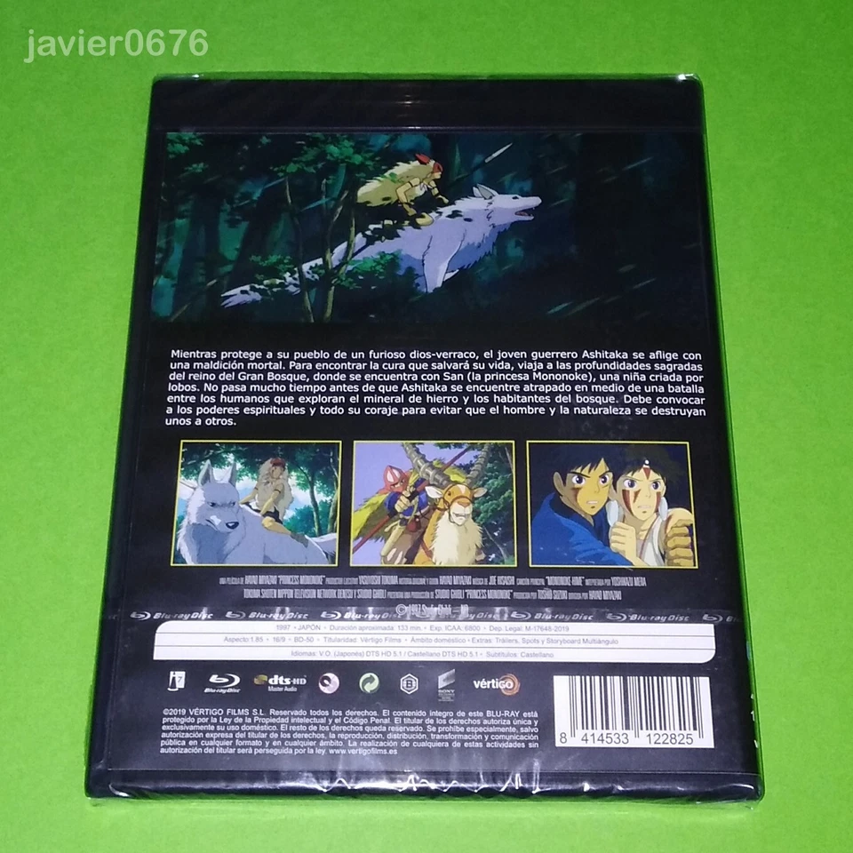 LA PRINCESA MONONOKE STUDIO GHIBLI BLU-RAY NUEVO Y PRECINTADO - Imagen 2 de 3
