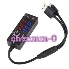1PCS USB cable voltmeter ammeter USB tester digital dual display head YT