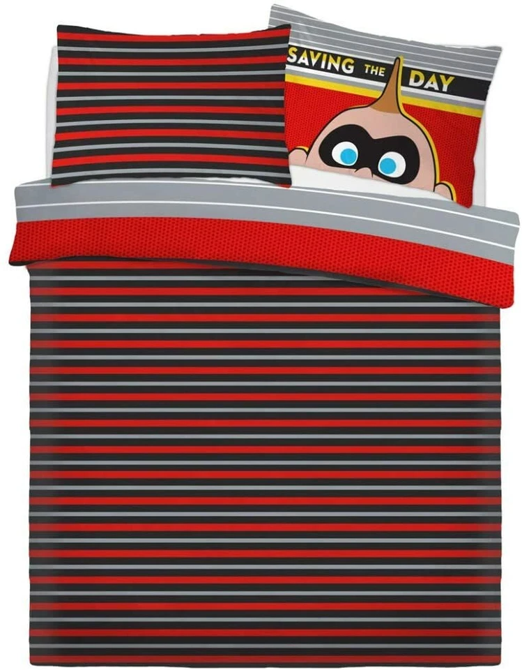 Disney Incredibles Saving The Day Rotary Double Bed Duvet Quilt Cover Set Gift — 第 2/2 张图片