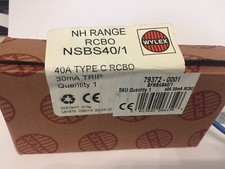 WYLEX NH Range NSBS40/1 40A Typ C 230V RCBO 30mA Trip