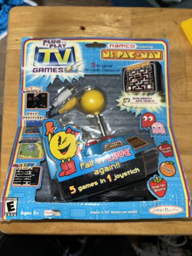 Namco Ms. Pac-Man Plug & Play 5-in-1 Video Game Jakks Pacific 2004 New - Imagen 1 de 17