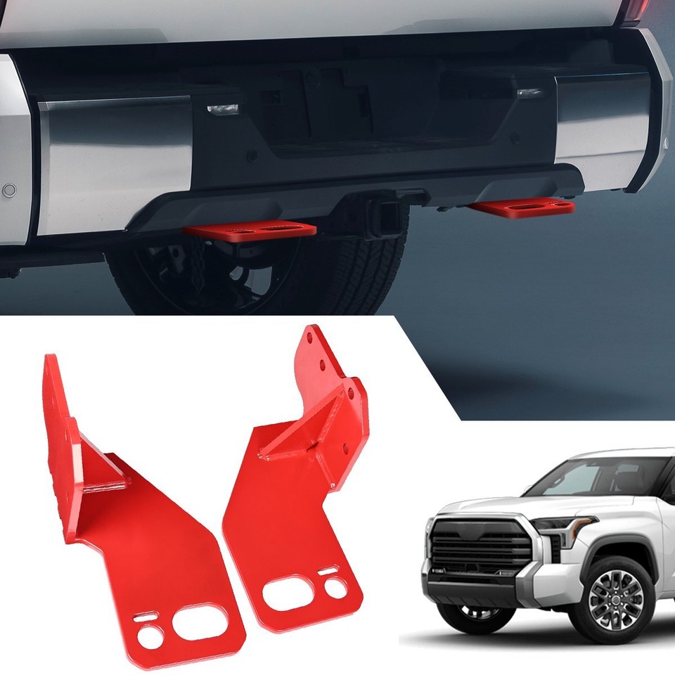Red Rear Tow Hooks For 2024-2025 Toyota Tacoma - 2-Pack Heavy Duty Steel Recovery Points