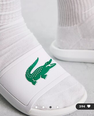 Lacoste Croco Slide Sandals White Green Crocodile Logo Lacoste Croco 119 1 CMA Men main image 2