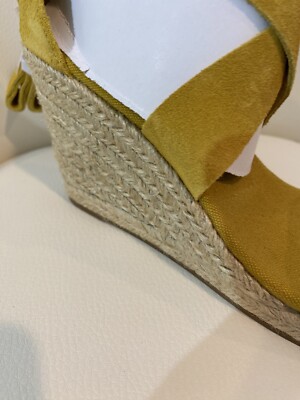 Suede Espadrille Wedge Mustard Sandals Ladies Size 11 Aldo  display picture 1