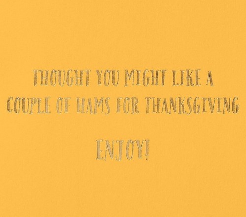 PAPYRUS Couple of Hams Funny Thanksgiving Greeting Card Cat Kittens Maple Leaf - Picture 5 of 6