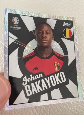 Topps Euro 2024 Aufkleber Belgien BEL PTW Johan Bakayoko Player zum Anschauen glänzend