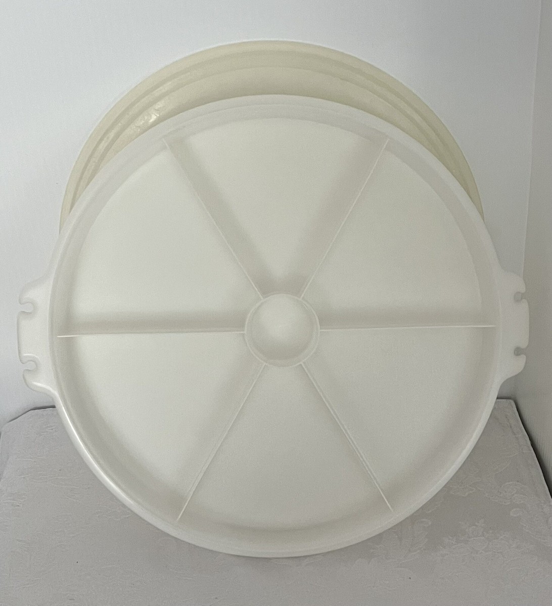 保存容器・ケース Tupperware 7 Circle Container Vintage Tupperware Round 6 Section Container & Tupper Seal Lid