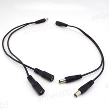 2 way DC Power adapter Cable 5.5x2.1mm 1 male to 2 female Splitter connector