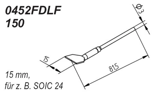 Ersa Entlötspitzen-Satz gerade 15,0 mm 0452FDLF150 für Entlötpinzette Chip-Tool